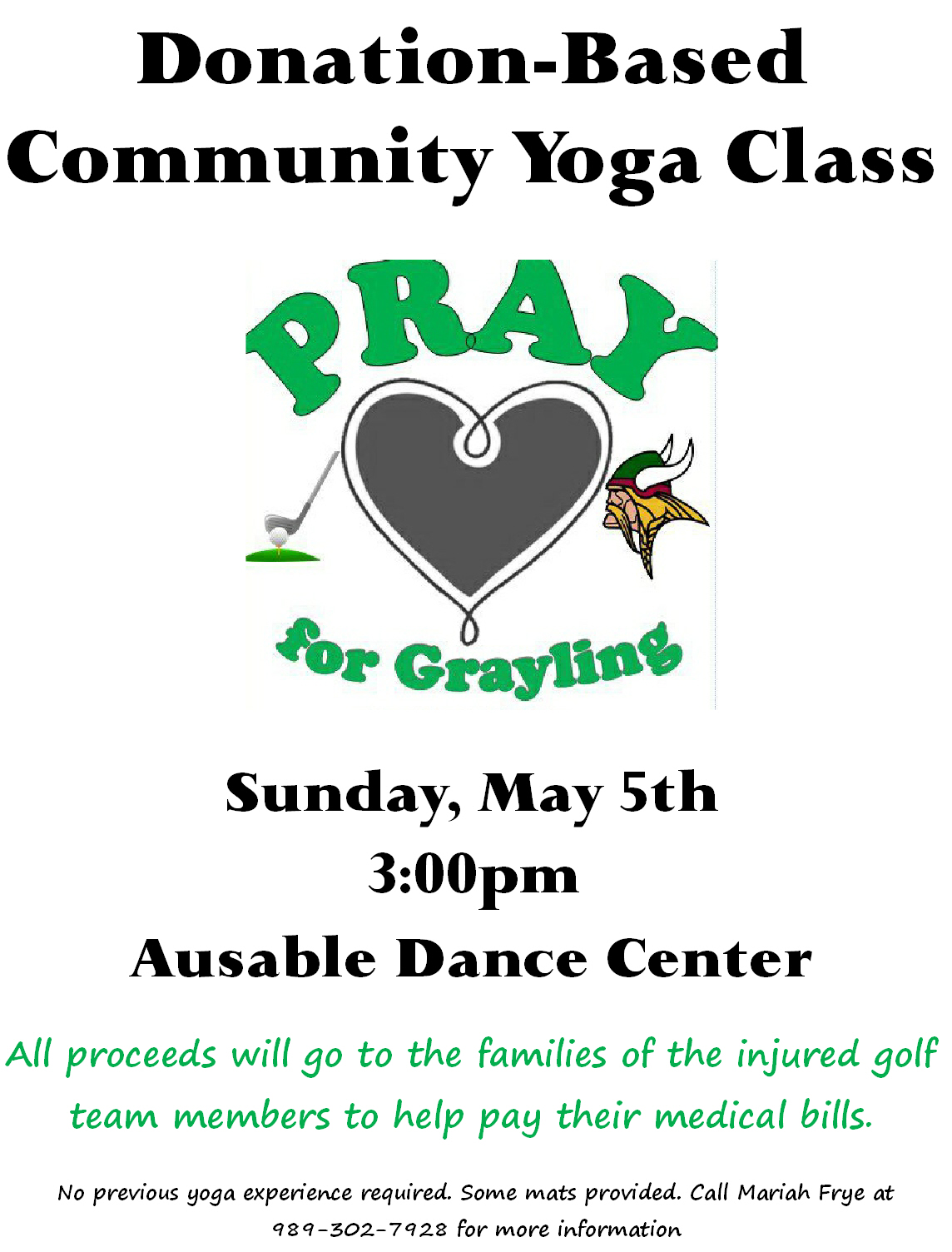 Community Yoga Class for Grayling Golf Team