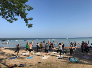 stone turtle yoga on the beach south state park higgins lake